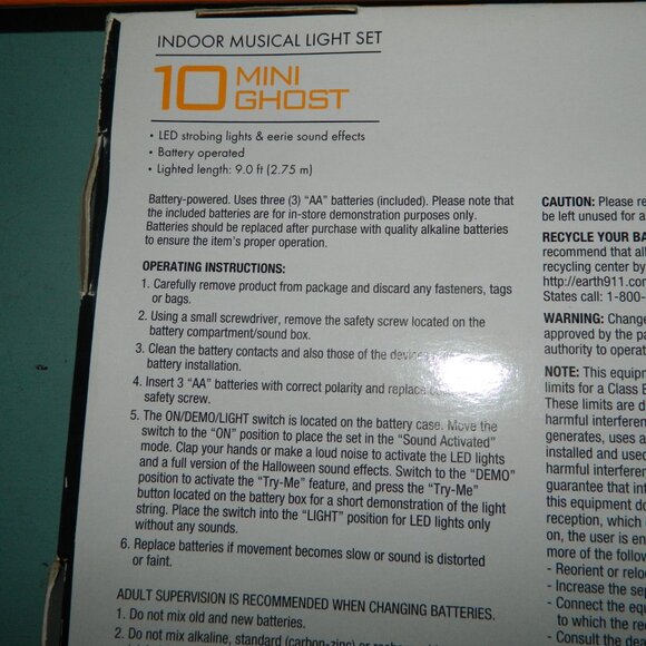 Halloween Blow Mold Pumpkins and Ghost Strobing Lights & Music Show String Light - Picture 4 of 5